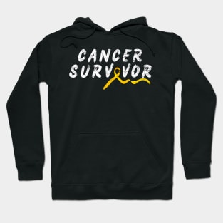 Childhood Cancer Survivor Yellow Ribbon Awareness Support Hoodie